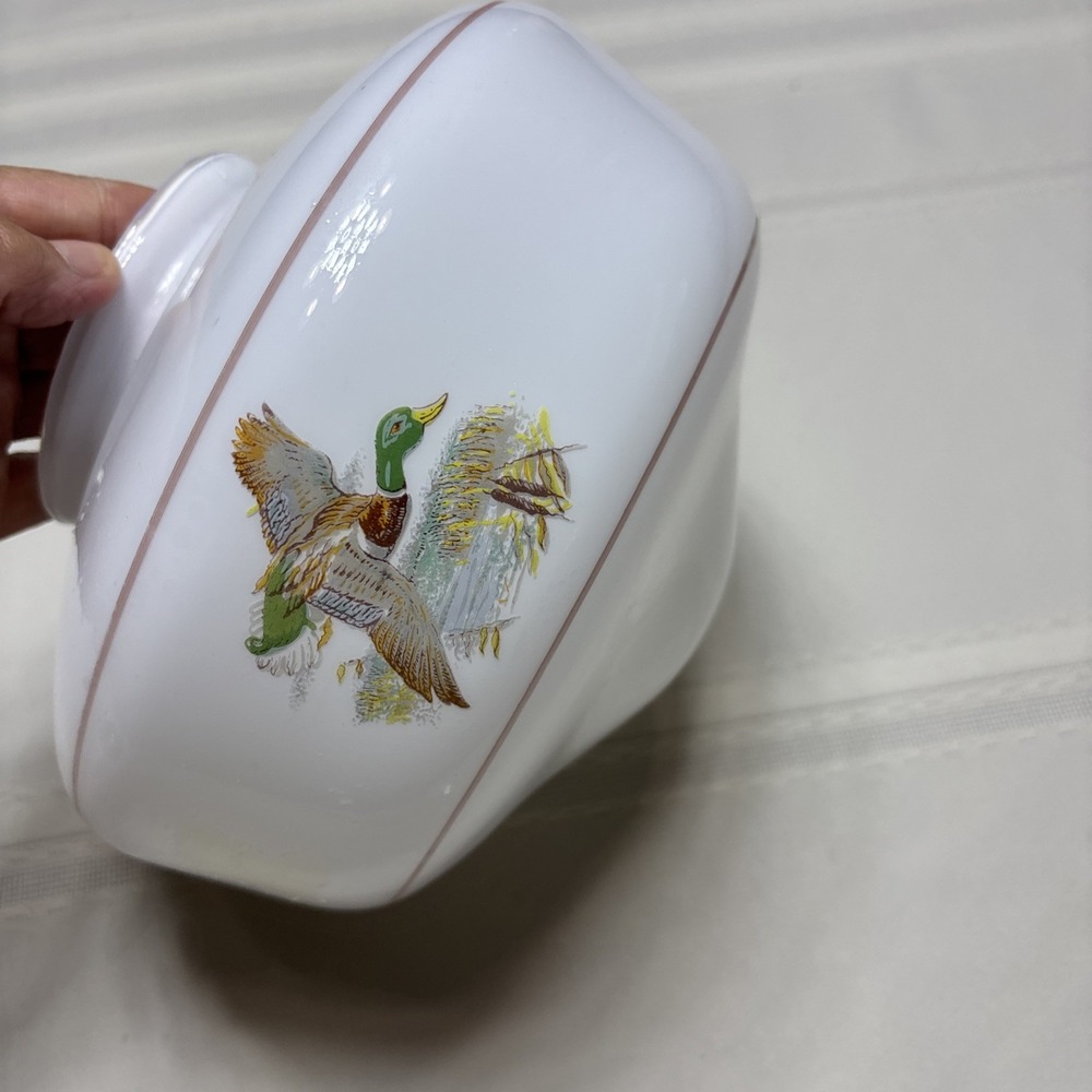 A9213 Wildlife Duck White Ceilign Glass Lamp Shade 4" Fitter